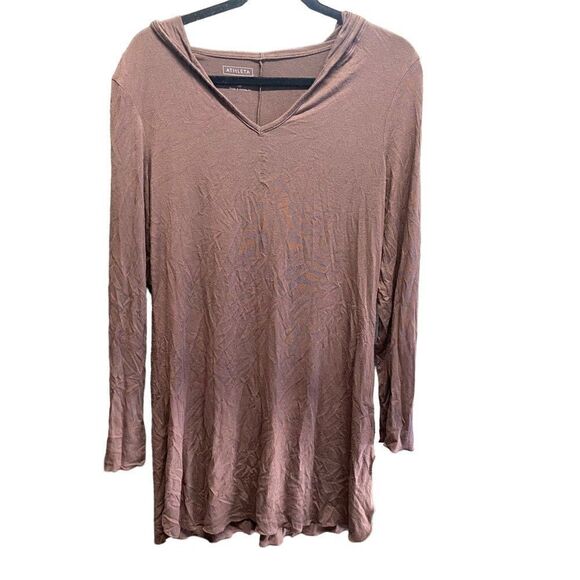 Athleta Medium Brown Long Sleeve Hoodie 100% Rayon soft - Picture 1 of 6